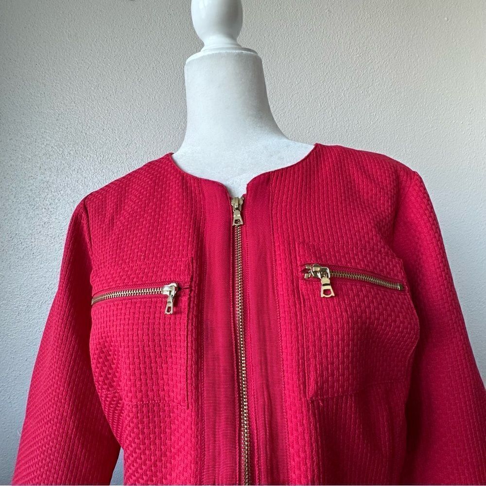 Suit Blazer Hot Pink Zip Up QVC Barbiecore Jacket - Picture 4 of 13